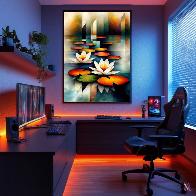 Poster Nappes d'eau - Vision minimaliste cubiste (Créateur téléchargé)