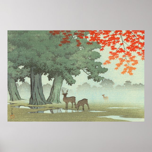Poster Nara Park Kawase Hasui 1953 Art japonais (Devant)