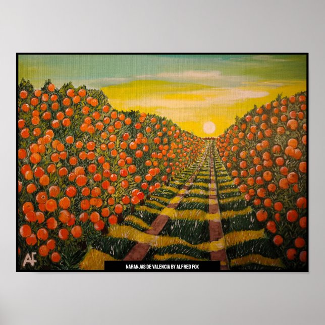 Poster Naranjas de Valencia Peinture d'Alfred Fox (Devant)