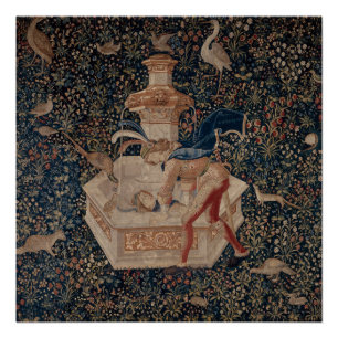 Poster Narcisse au Puits, Tapisserie Médiévale