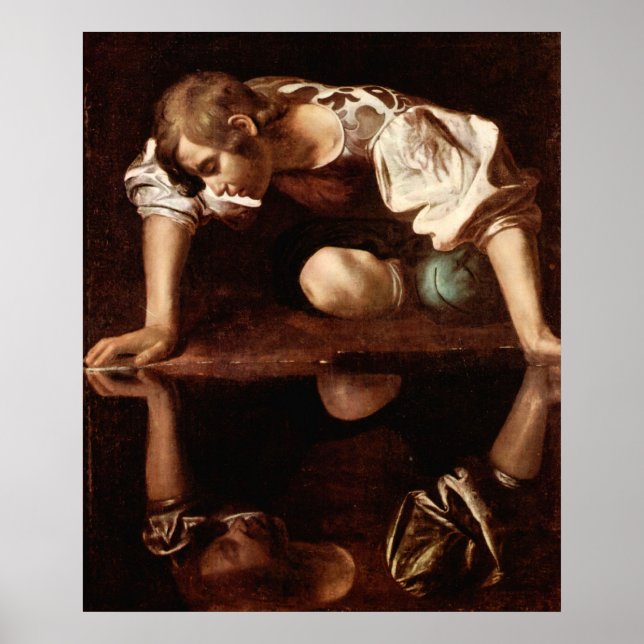 Poster Narcissus par Caravaggio (Devant)