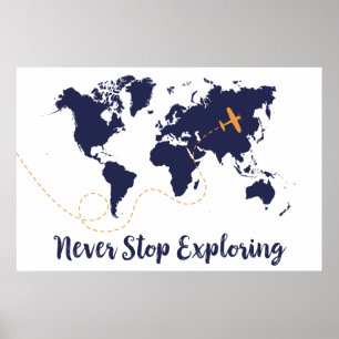 Poster N'arrêtez jamais d'explorer, Plan du monde de la M