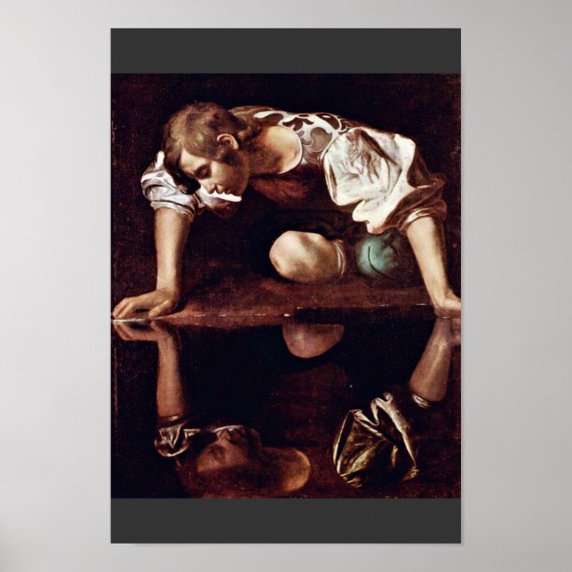 Poster Narzis, Par Michelangelo Merisi Da Caravaggio (Devant)