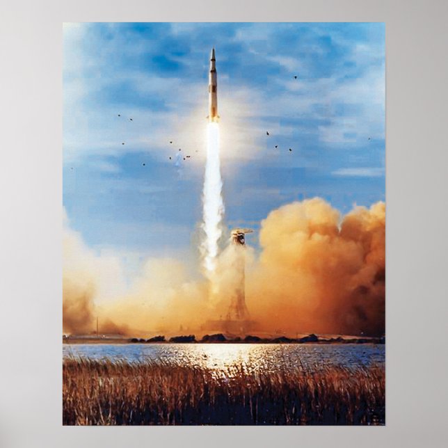 Poster NASA Apollo 8 lancement de fusée Kennedy Space Cen (Devant)