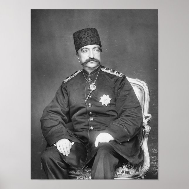 Poster Naser al-Din Shah Qajar, Perse (Devant)