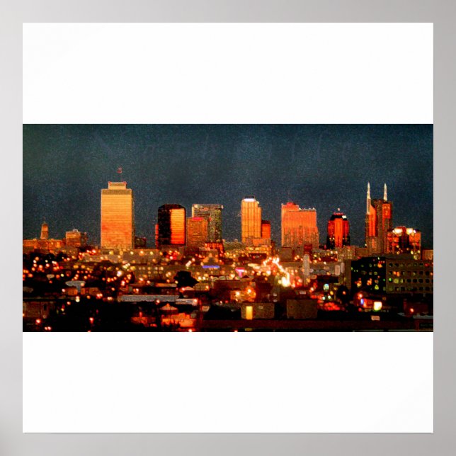 Poster - Nashville Skyline bei Sunset (Vorne)