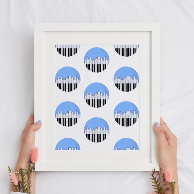 Poster Nashville Skyline Piano Music Record Imprimer l'af (Créateur téléchargé)