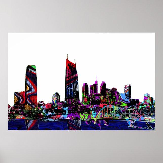 Poster Nashville, Tennessee en graffiti (Devant)