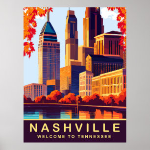 Poster Nashville, Tennessee, États-Unis, Voyage