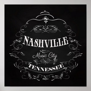 Poster Nashville, Tennessee - Music City