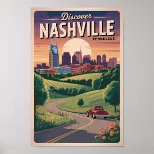 Poster Nashville Tennessee Southern Road Travel Art