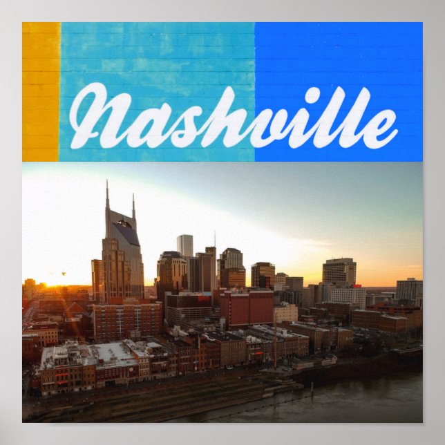 Poster Nashville Tennessee Ville Paysage magnifique (Devant)