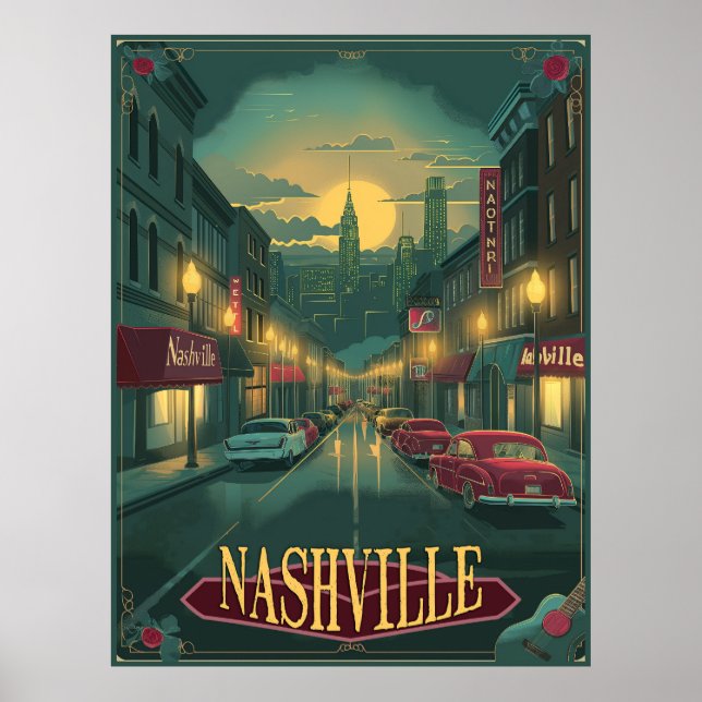 Poster Nashville, Tennessee | VINTAGE (Devant)