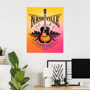 Poster Nashville, TN - Music City USA