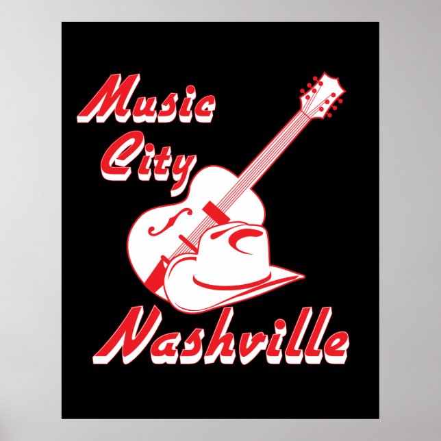 Poster Nashville. Ville de musique (Devant)