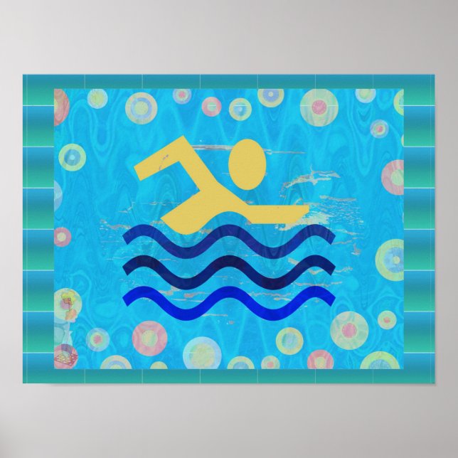 Poster Natation :  Les Temps Chauds Refroidissent l'Espri (Devant)