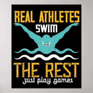 Poster Natation - Les vrais athlètes nagent