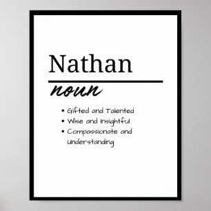 Poster Nathan, Définition de prénom garçon personnalisé