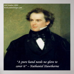Poster Nathaniel Hawthorne Citation de sagesse des mains 