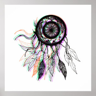Poster Natif américain artistique moderne Dreamcatcher