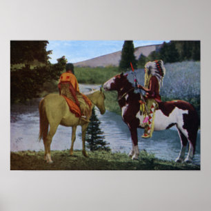 Poster Natifs américains de Blackfeet à cheval