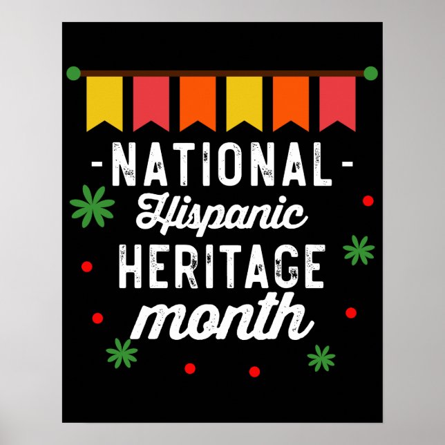 Poster National Hispanique Mois du patrimoine Funny Cadea (Devant)