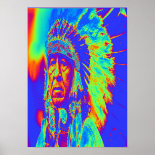 Poster Native American Chief Pop Art