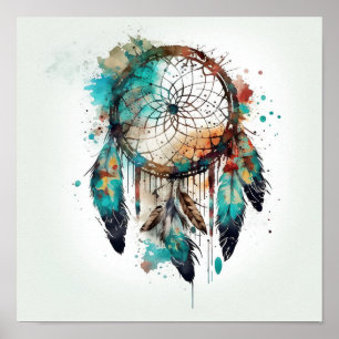 Poster Native American Dreamcatcher Art Imprimer l'affich