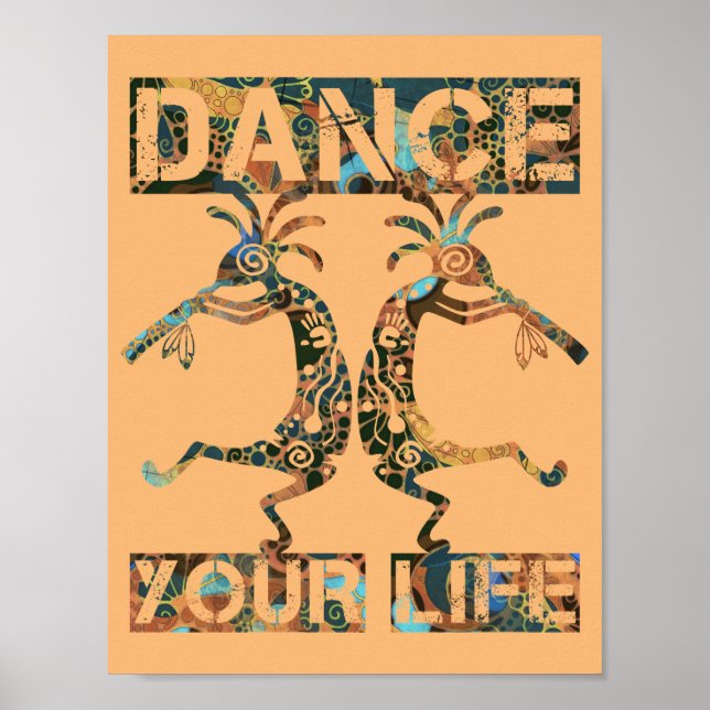 Poster Native Americans Kokopelli - Dance Your Life 1 (Devant)