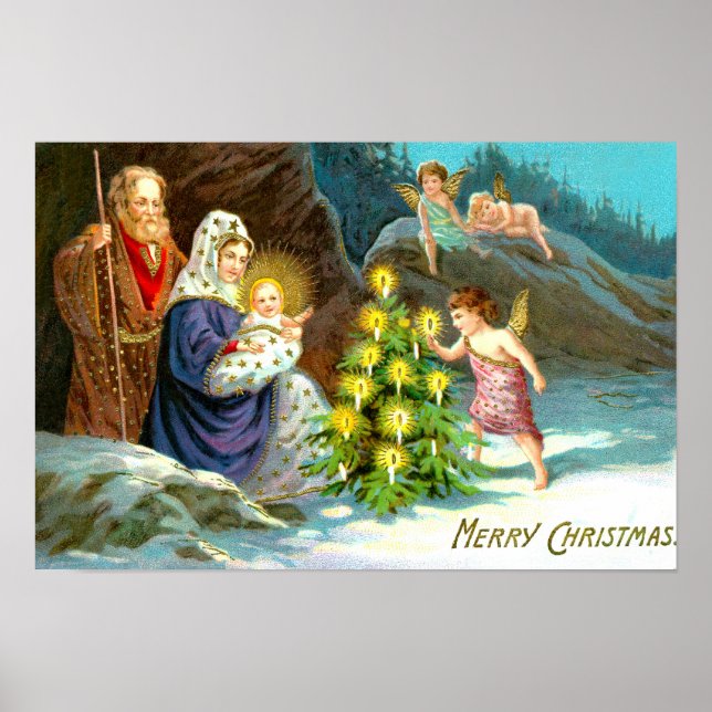 Poster Nativité dans la neige (Devant)