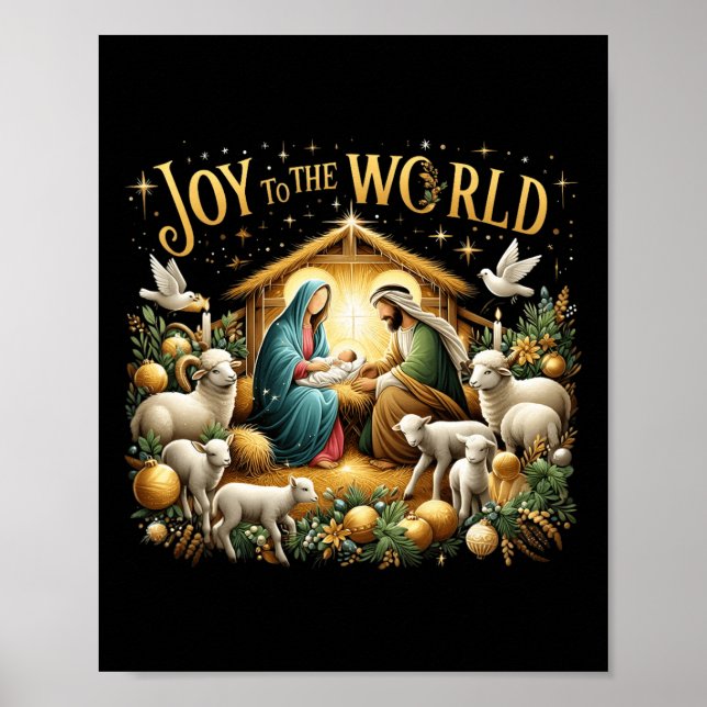 Poster Nativité De Noël Naissance Chrétienne De Jésus Joi (Devant)