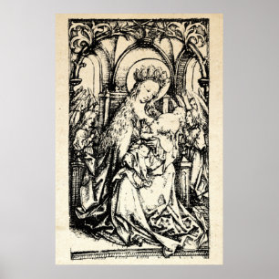 Poster Nativité de Noël Vierge et Enfant Vierge Marie