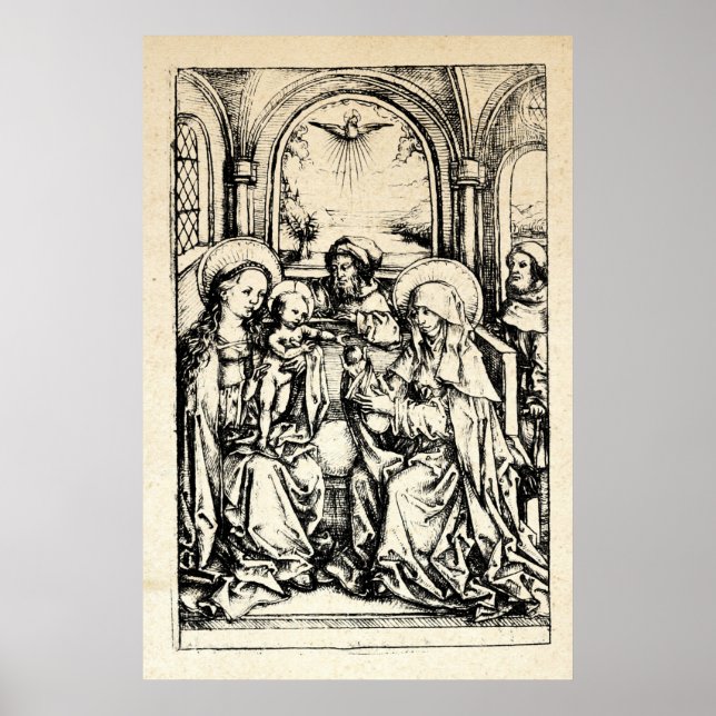 Poster Nativité de Noël Vierge et Enfant Vierge Marie (Devant)