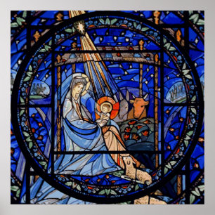 Poster Nativité du style Verre Trait