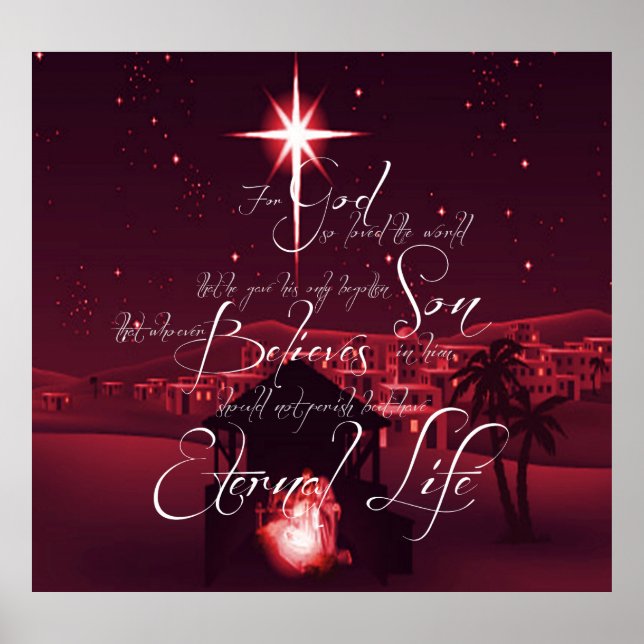 Poster Nativité Jean 3:16 (Devant)
