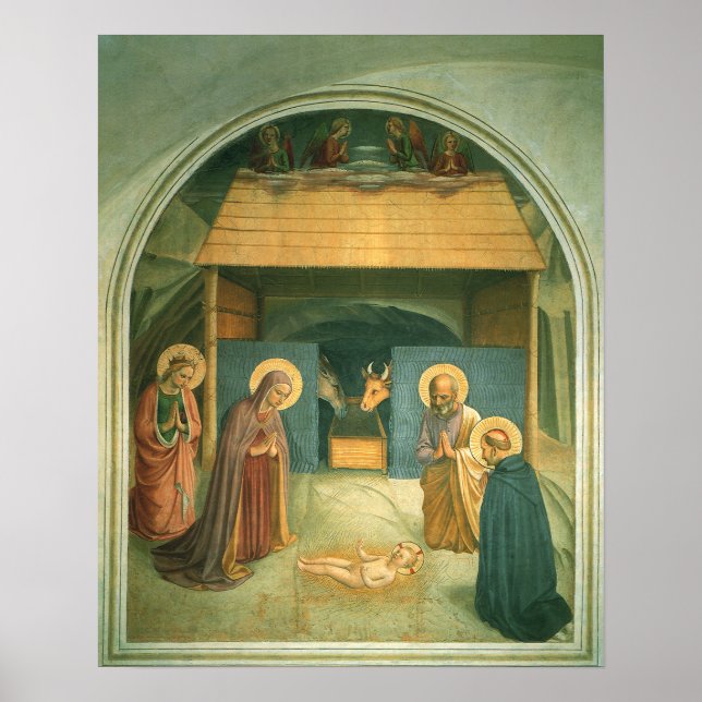 Poster Nativité par Fra Angelico (Devant)