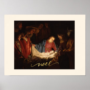 Poster Nativité Son Nom Est Jésus Noel Prêt À Frame