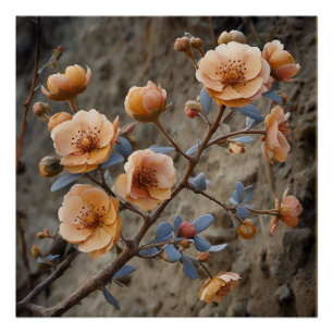 Poster Nature cinématographique : Illustration florale dr