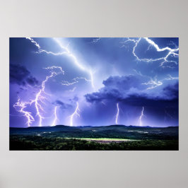 Poster Nature intense | Tempête de la foudre