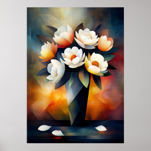 Poster Nature morte aux pivoines - Chef-d'œuvre cubiste i