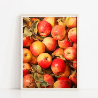 Poster Nature morte aux pommes peinture à l'huile, Sti fr