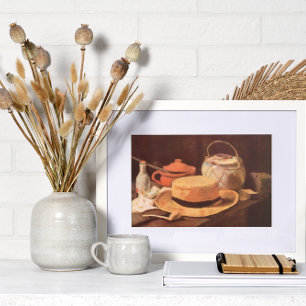 Poster Nature morte avec chapeau de paille jaune par Vinc
