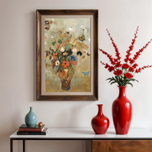 Poster Nature morte avec des fleurs par Odilon Redon. 