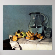 Nature morte de Francisco Oller Bananes, pichet