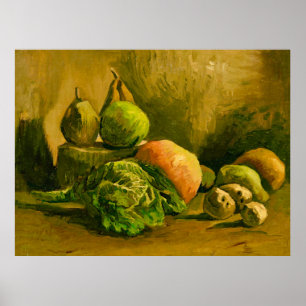 Poster Nature morte de Van Gogh avec légumes et fruits