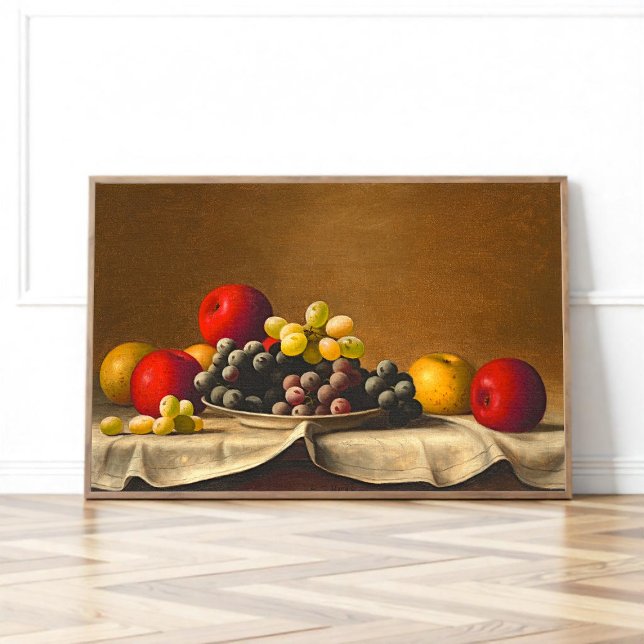 Poster Nature morte, Pommes, Raisins, Barton Stone Hays (Créateur téléchargé)