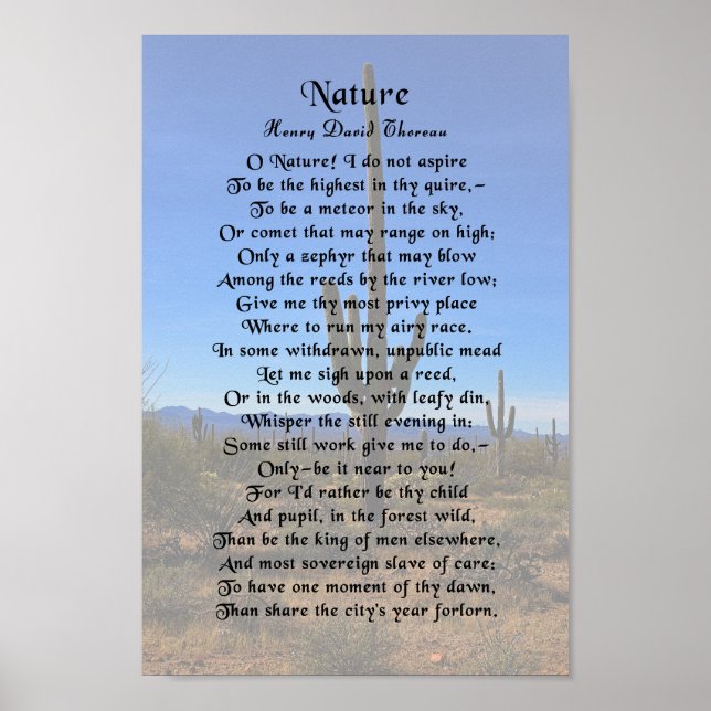 Poster Nature, Thoreau (Devant)