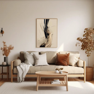 Poster Nature végétale Abstraite minimaliste neutre