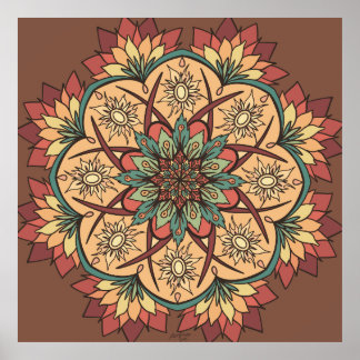 Poster Naturel Sun Earth Rhythm Mandala