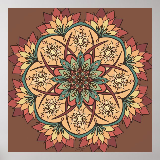 Poster Naturel Sun Earth Rhythm Mandala (Devant)